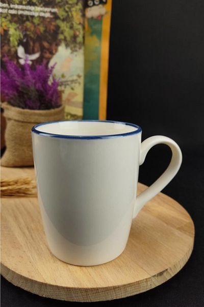 Digithome Blue Rim Porcelain Mug 250 ml Blue - Tl4029343 C320.003