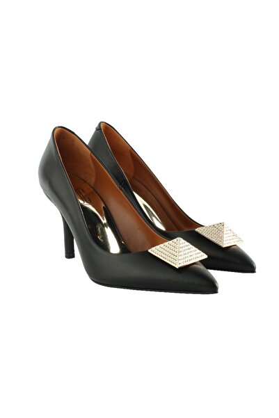 Cengiz Gümüş Deri Pimli Toka Kadın Ayakkabı