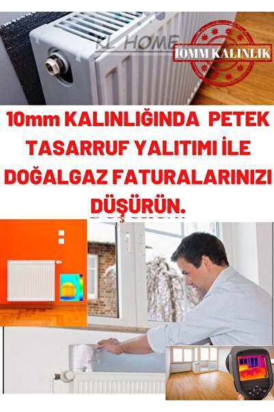 KL HOME 10mm Kalınlık- 6 Adet Petek Arkası Isı Yalıtım Levhası
