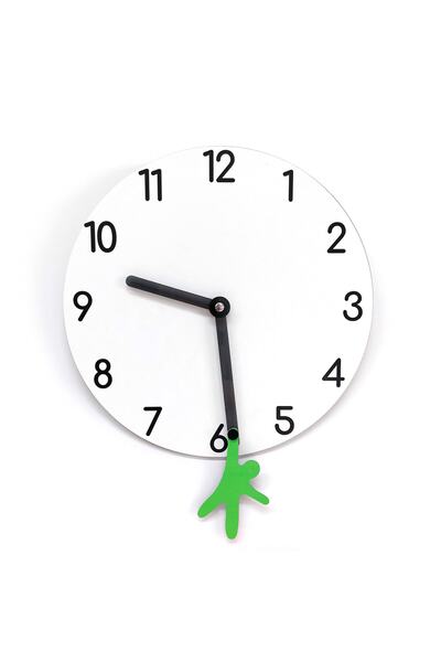 CajuArt Yelkovandan Swinging Man Modern Design Wooden Wall Clock