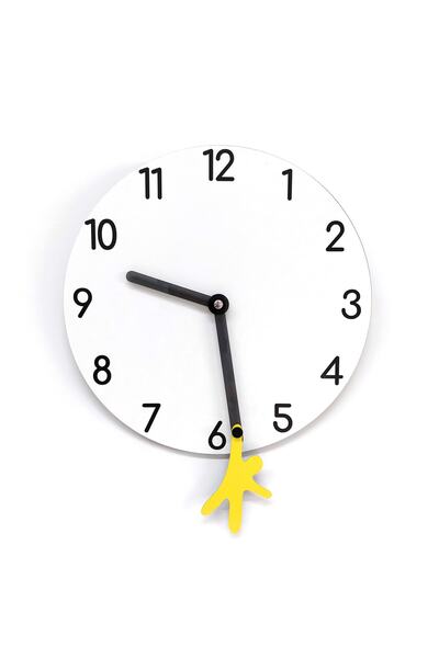 CajuArt Yelkovandan Swinging Man Modern Design Wooden Wall Clock