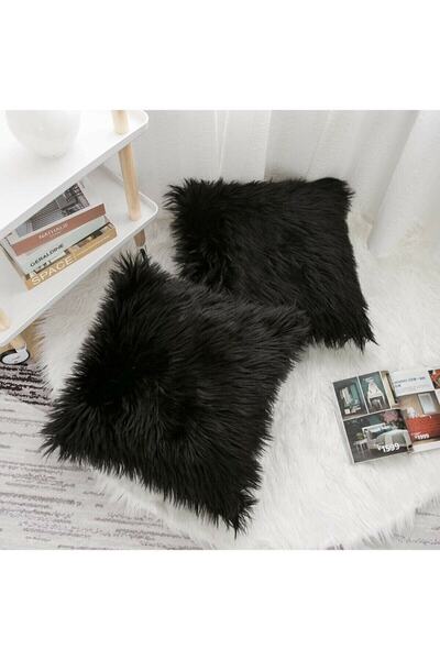 LadiesHome Açık Gri Peluş Kırlent Kılıfı 1.sınıf Kumaş
