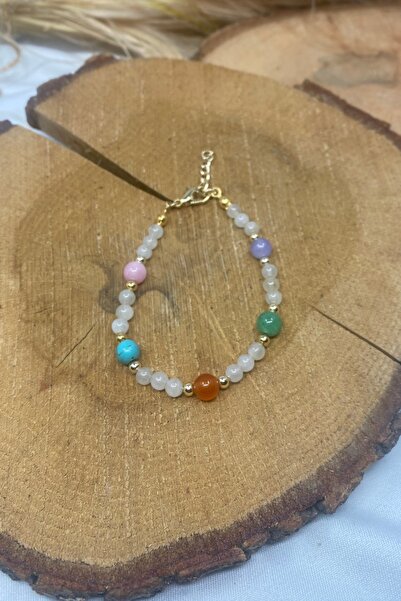 Suerte Accessories Moon Stone Turquoise Pink Quartz Amethyst Agate Jade Natural Stone Handmade Special Design Natural Stone Bracelet