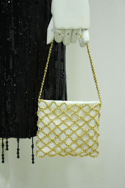 trikobis Gold Plated Beaded Handmade Special Design Bag
