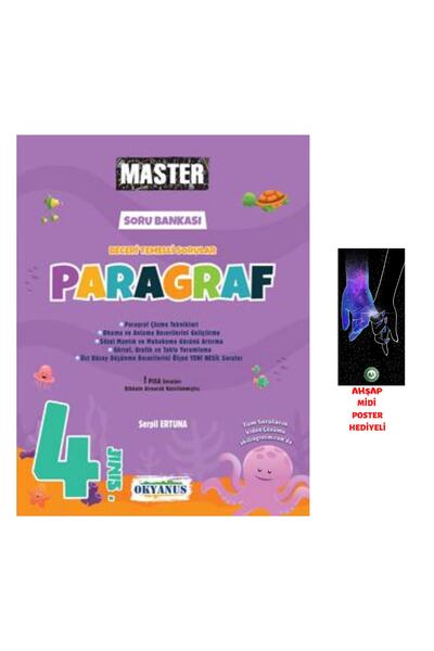 Okyanus Yayınları 4.sınıf Master Paragraf Soru Bankası Ahşap Poster Hediyeli