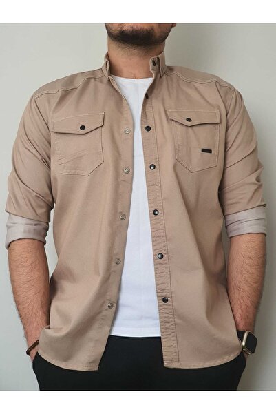 greenhills Yxc Slim Fit Erkek Kot Gömlek Taş Rengi