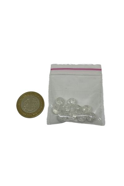 eHediyecim Necef - White Sphere Cut Φυσική Πέτρα - 8 mm - 20 Τεμάχια