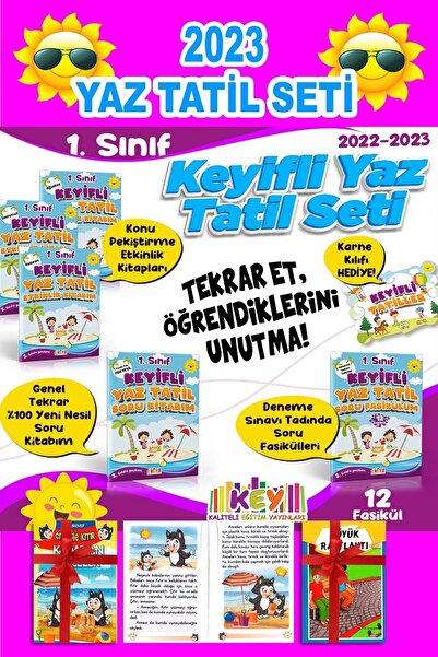 Kaliteli Eğitim Yayınları 1. Sınıf Tavsiyeli Key Yaz Tatil Kitabı Seti (YENİ ...