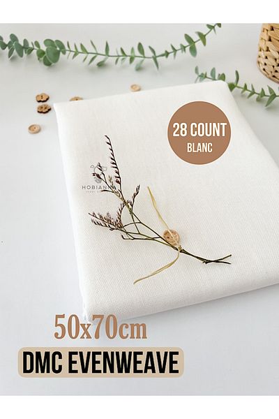 Hobianna Dmc Evenweave Blanc Ύφασμα Σταυροβελονιάς, 28 Καταμέτρηση - 50x70cm