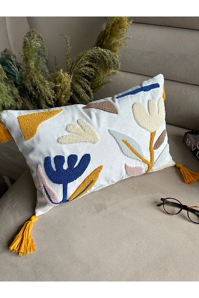 Reset Ottoson Home Collection Punch Embroidered Throw Pillow Cover