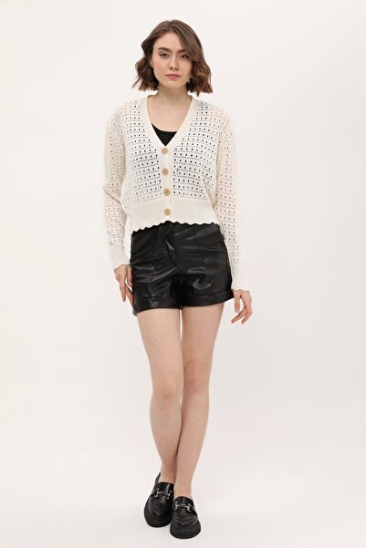 MA ananas Kadın Ajurlu Triko Hırka