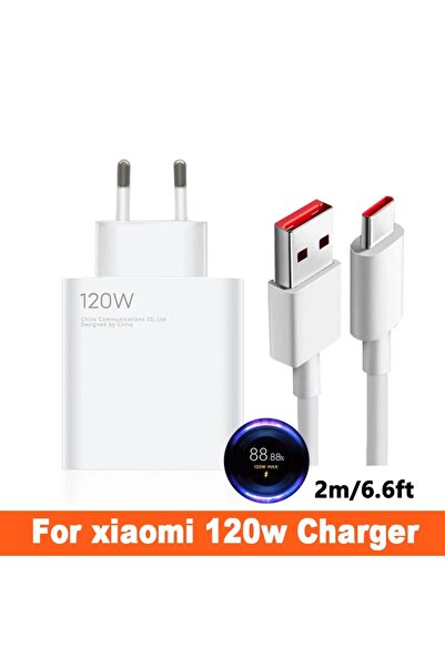 Barça-Tech Xiaomi 120 Watt Turbo Hızlı Şarj Aleti Seti %100 Orjinal Qualcomm 5.0 Uyumlu Tüm Cihazlar Için