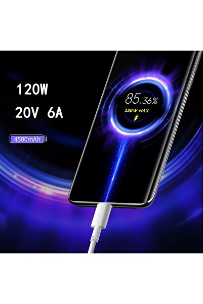 Barça-Tech Xiaomi 120 Watt Turbo Hızlı Şarj Aleti Seti %100 Orjinal Qualcomm 5.0 Uyumlu Tüm Cihazlar Için