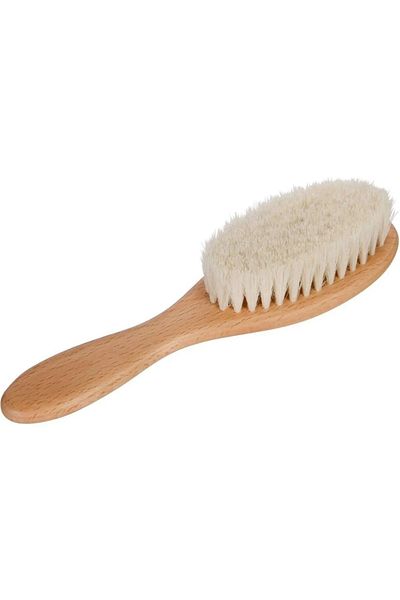 Miningaa Set of 3 Wooden Baby Brush and Massage Comb Set and Yellow Color Nail Clipper
