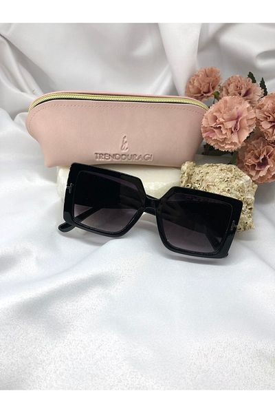 Di Caprio Montera Rectangular Black Women's Sunglasses