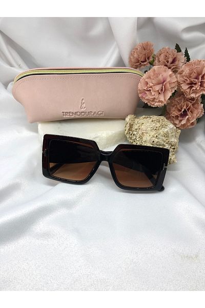 Di Caprio Montera Rectangular Brown Women's Sunglasses