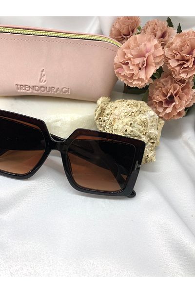 Di Caprio Montera Rectangular Brown Women's Sunglasses