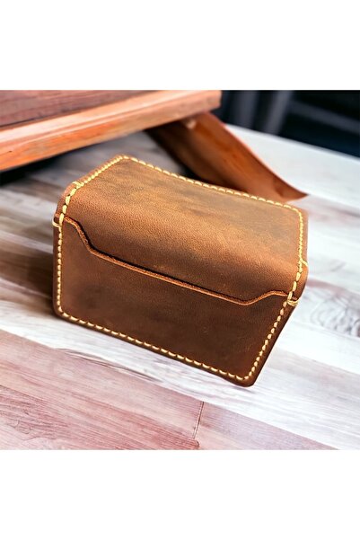 MESACRAFT محفظة جلدية أصلية، جلد سوبر كريز للجنسين، موديل رفيع لبطاقة الائتما...