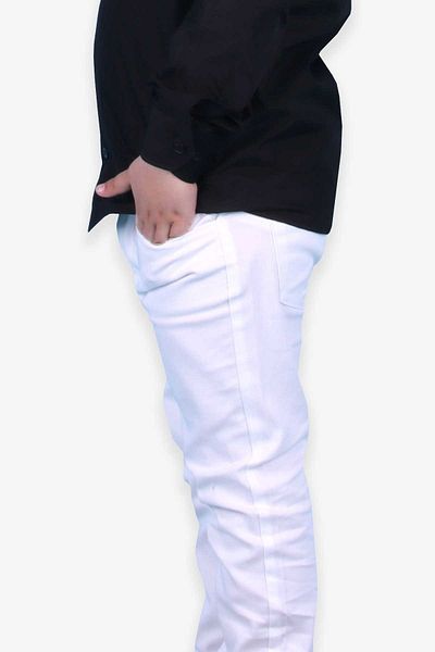 ESKİŞEHİR YUMURCAK Solid Color Linen Fabric Kids Trousers