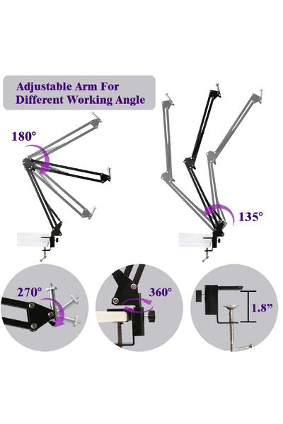 The Wlue Metal Flexible Masaüstü Sıkıştırmalı Youtuber Ring Light Led Selfie Çalışma Işığı 10 Inç Halka