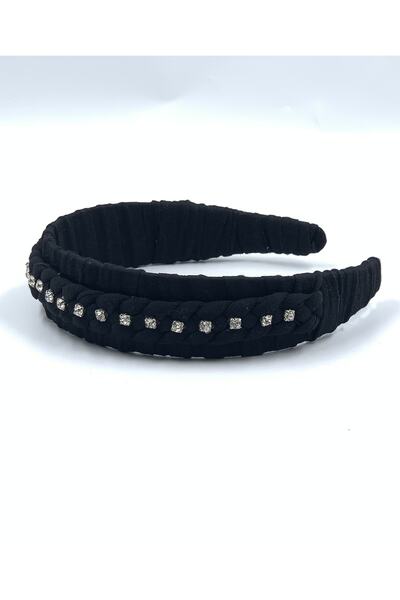 ZELİCE TASARIM Combed Cotton Fabric Black Wrapped Crown