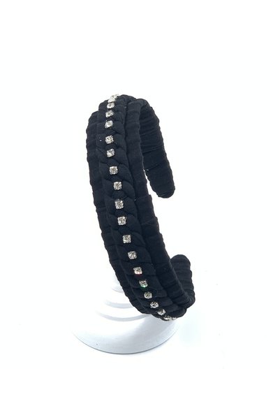 ZELİCE TASARIM Combed Cotton Fabric Black Wrapped Crown