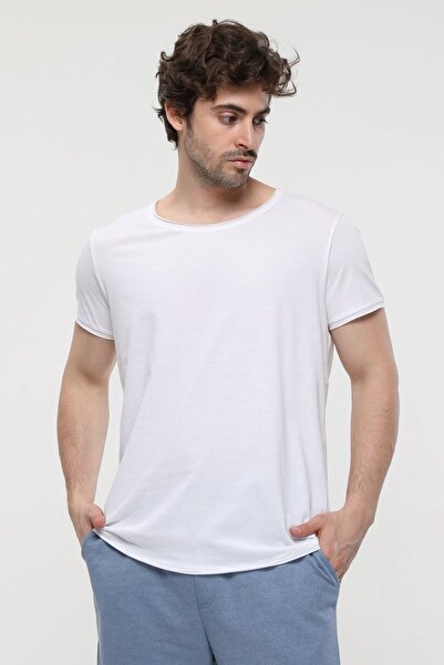 defys Ανδρικό κοντομάνικο μπλουζάκι με λαιμόκοψη με λευκό μπλουζάκι