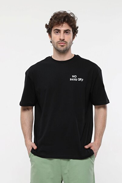 defys Ανδρικό μπλουζάκι με κοντό μανίκι με λαιμόκοψη μαύρο