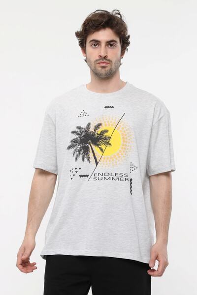 defys Tricou cu mânecă scurtă guler rotund pentru bărbați supradimensionat Fi...