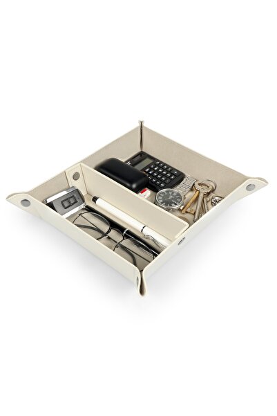 LONDO Deri Masaüstü Organizer Düzenleyici Pratik Dekoratif Ev Ve Ofis Aksesuarı