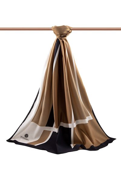 Vissona Γυναικείο σάλι πολυτελείας Medina Silk Mink-2