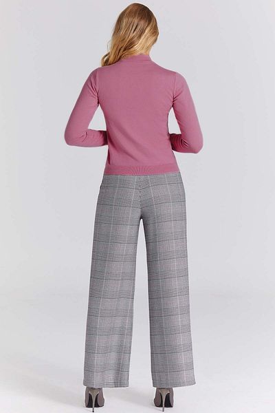 Guitar Wide Leg Gray Plaid Trousers