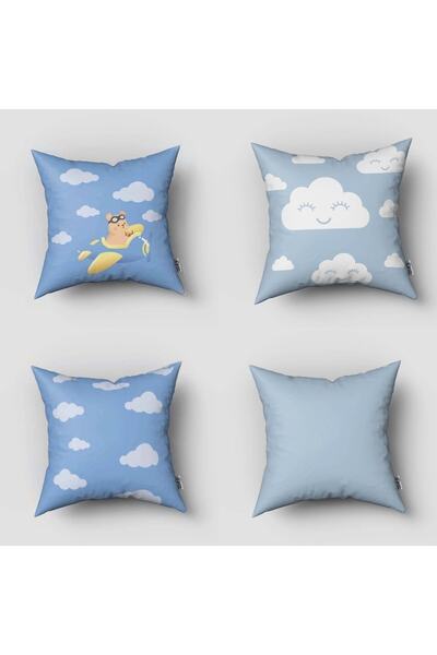 instababyrooms Дитяча кімната Цифровий друк 4 подушки та наволочки Модель 00006