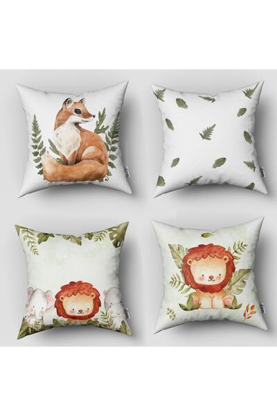 instababyrooms Дитяча кімната Цифровий друк 4 подушки та наволочки Модель 00020