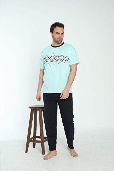 Ayans Pijama Σετ ανδρικές πιτζάμες καλοκαιρινές βαμβακερές χτενισμένες (süprem).