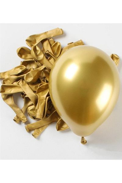 BeySüS Gold Chrome Balloon - 12 Inch 10 Pieces