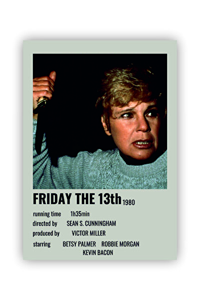 fırsatlar diyarı Friday The 13th Film Info Card Bilgi Kartı Duvar Posteri