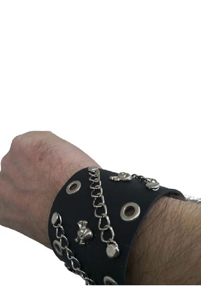Metal Giyim Skull Chain Detailed Bracelet