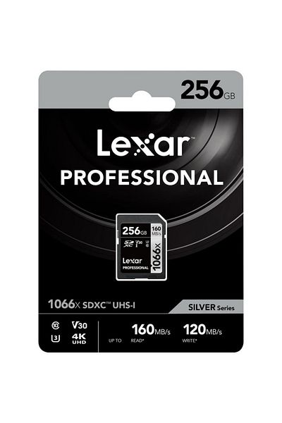 Lexar البروفيسور. بطاقة ذاكرة 256 جيجابايت 1066x SD