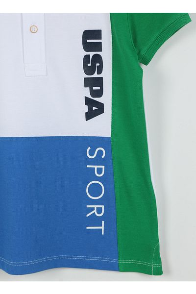 U.S. Polo Assn. Tricou alb pentru băiat imprimat