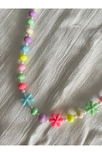 Planet Butik Summer Pearl Detailed Daisy Necklace