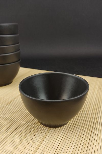 Digithome 6-Piece Porcelain Snack Bowl Presentation Bowl Set 10 cm Black - Tl4031049 C320.003
