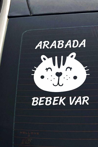 AVMmarketim Autocolant alb drăguț pentru parbriz auto cu text de avertizare cu figură de animale