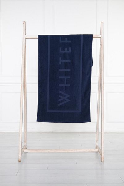 Whitefin Navy Blue Beach Towel