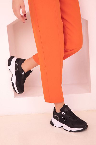 SOHO Black-White Women's Sneakers 18127