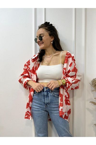 PANCAARTE Πουκάμισο Oversize με στάμπα ώμου