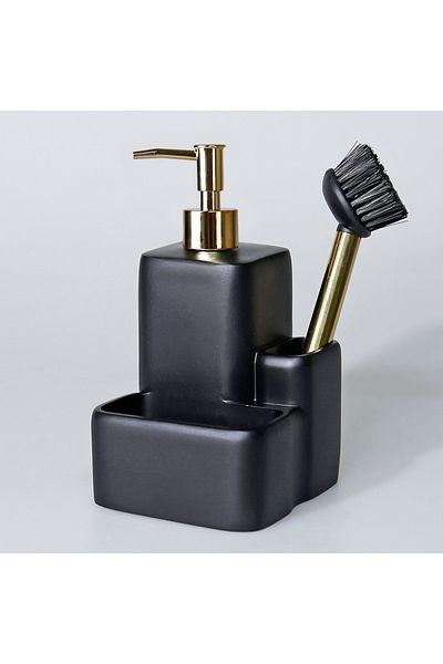 Selim Държач за гъба за течни уреди Marley Brushed, черен