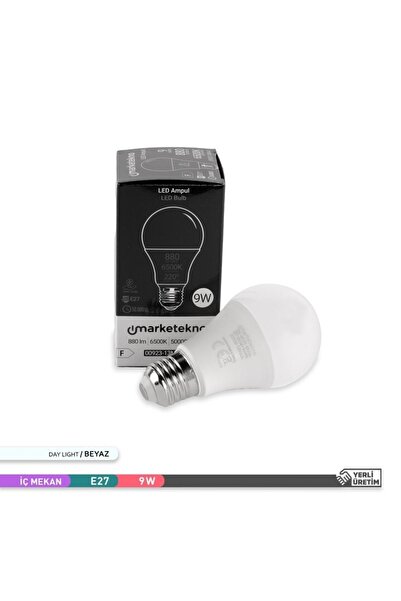 Marketekno 9w Led Ampul 6500k Beyaz Işık A60 E27