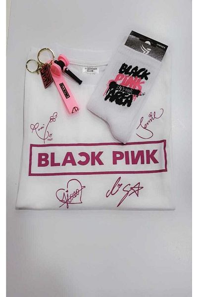 GC GÖKHAN CLUB Blackpink Unisex T-shirt Κάλτσες Συνδυασμός μπρελόκ