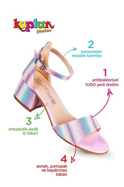 KAPTAN JUNIOR Pantofi de seara pentru fete cu toc Pssk 400